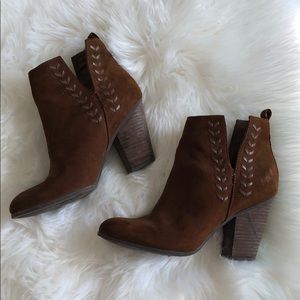 Brown suede booties size 7.5